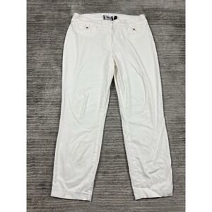 Briggs Pants Womens 10 White Ankle Stretch Rayon Blend Casual